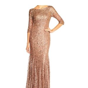‼️SAVE $300+‼️Adrianna Papell Sequin Beaded Dress Rosegold - Size 2 Like New